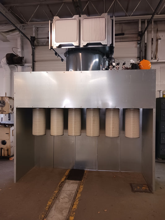 USA-made 10x8 powder coat and sandblast dust collector section with 6 cartridge filters | Fab Shop Supply