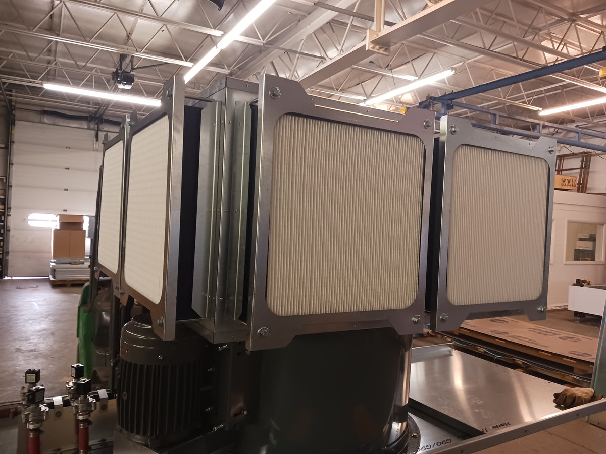 10x8 industrial dust collector filtration and explosion-proof fan mount for powder coating or sandblasting